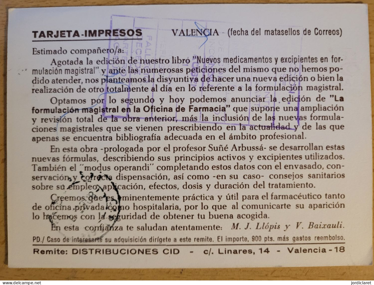 E.P IMPRESO AL DORSO Y DEVUELTO - 1931-....