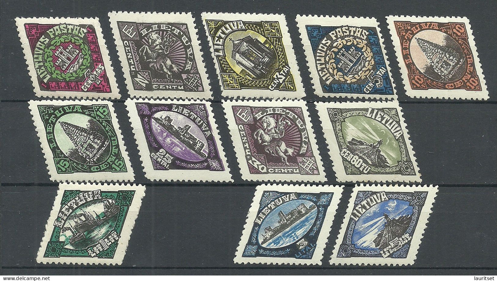 LITHUANIA Litauen 1923 = 12 Values From Set Michel 196 - 208 * (only 2 L. Stamp Is Missing/fehlt) - Lituania