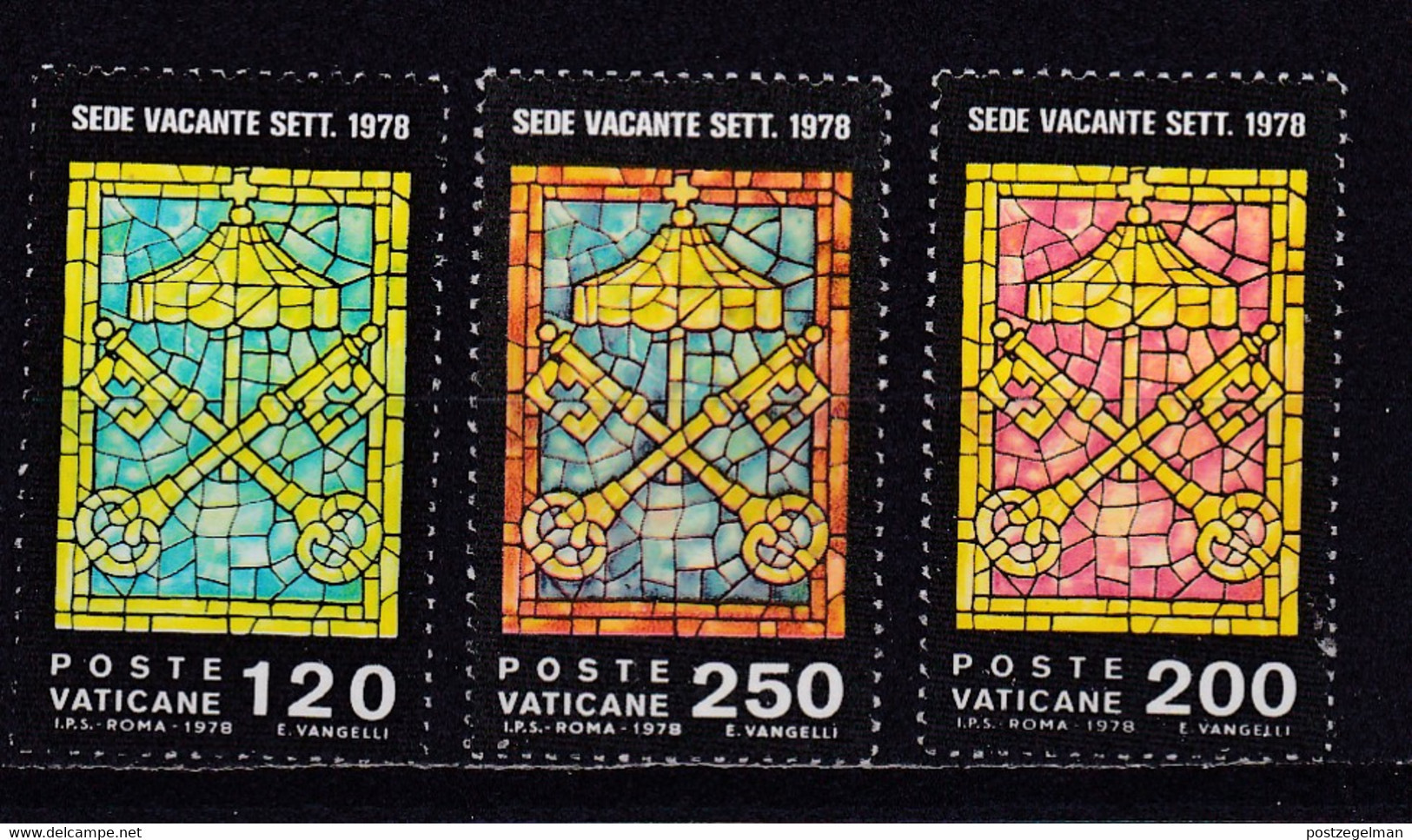 VATICAN, 1978, MNH Stamp(s) , St. Peter Keys, Michel Nr(s). 729-731, Scannr. 4689 - Ungebraucht