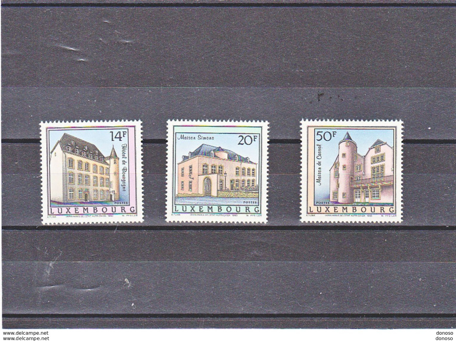 LUXEMBOURG 1993 DEMEURES ANCIENNES Yvert 1270-1272, Michel 1320-1322 Neuf** MNH Cote 8 Euros - Nuovi