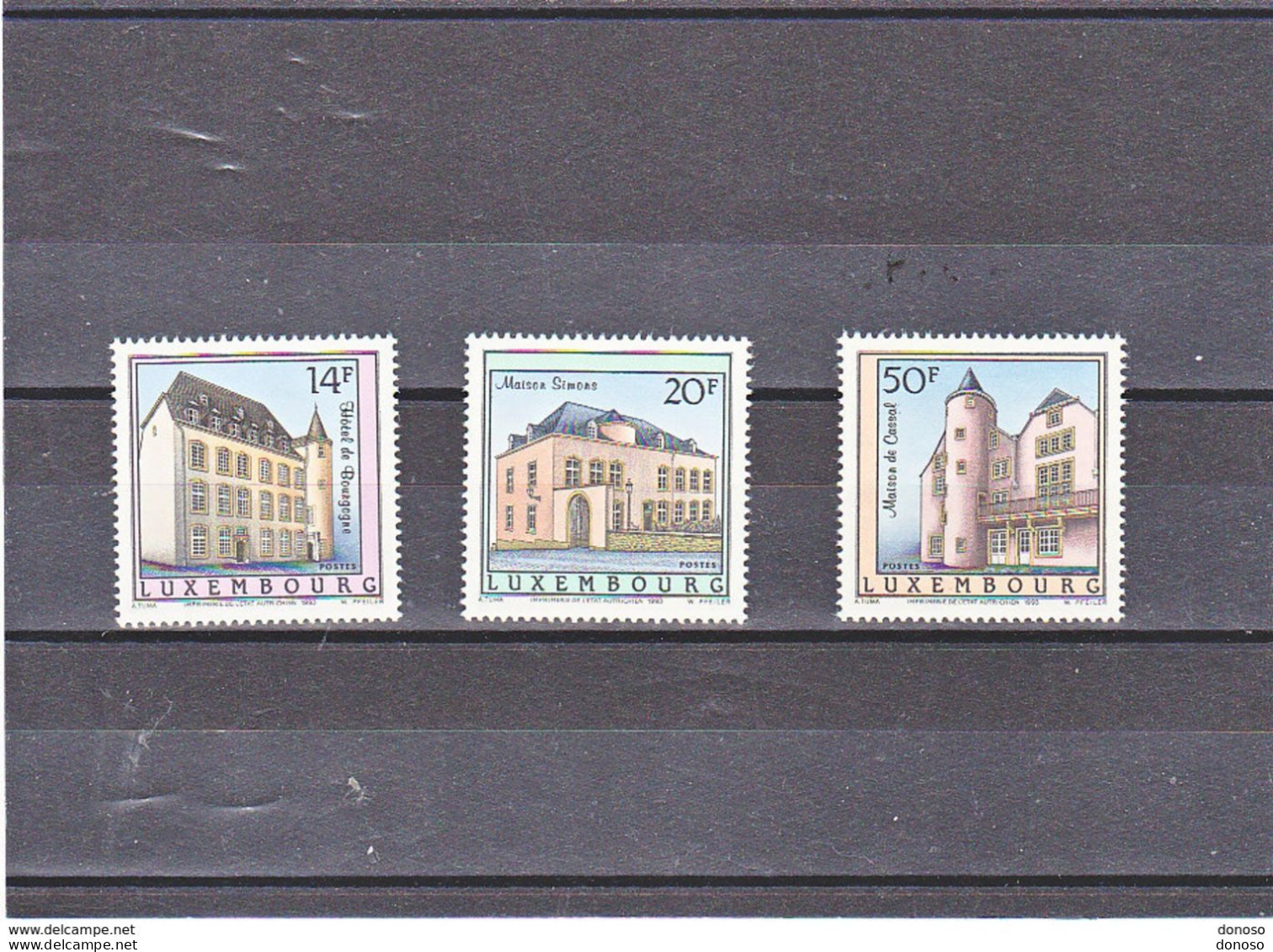 LUXEMBOURG 1993 DEMEURES ANCIENNES Yvert 1270-1272, Michel 1320-1322 Neuf** MNH Cote 8 Euros - Nuevos