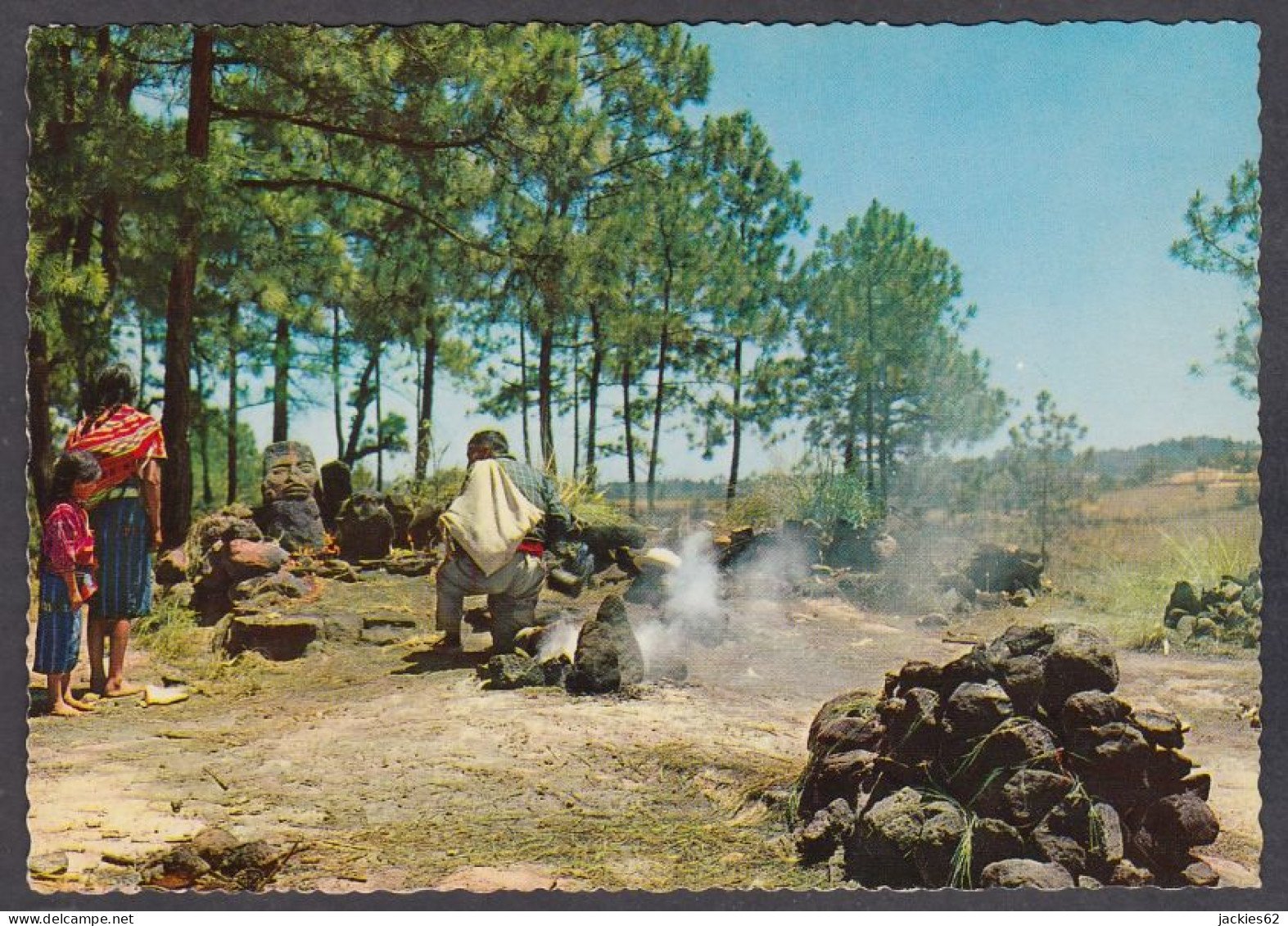 127680/ CHICHICASTENANGO, Indigenous People Praying Before Turukaj (Pascual Abaj) - Guatemala