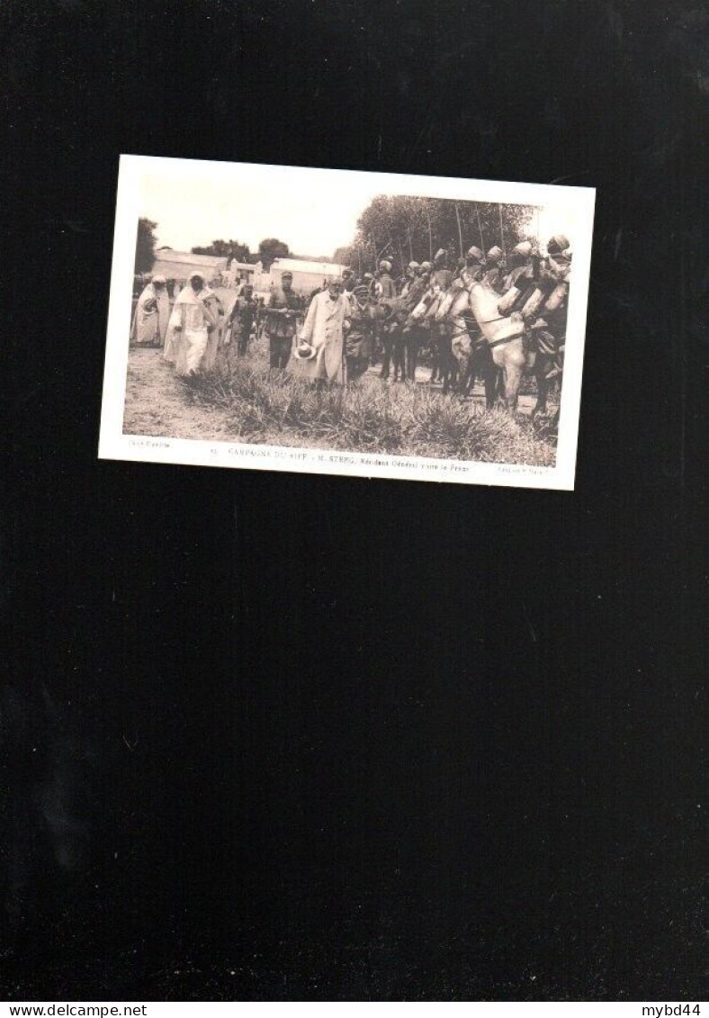 CPA Campagne Du Riff Maroc Steeg Resident Général Visite Le Front Rare Guerre - Cajas