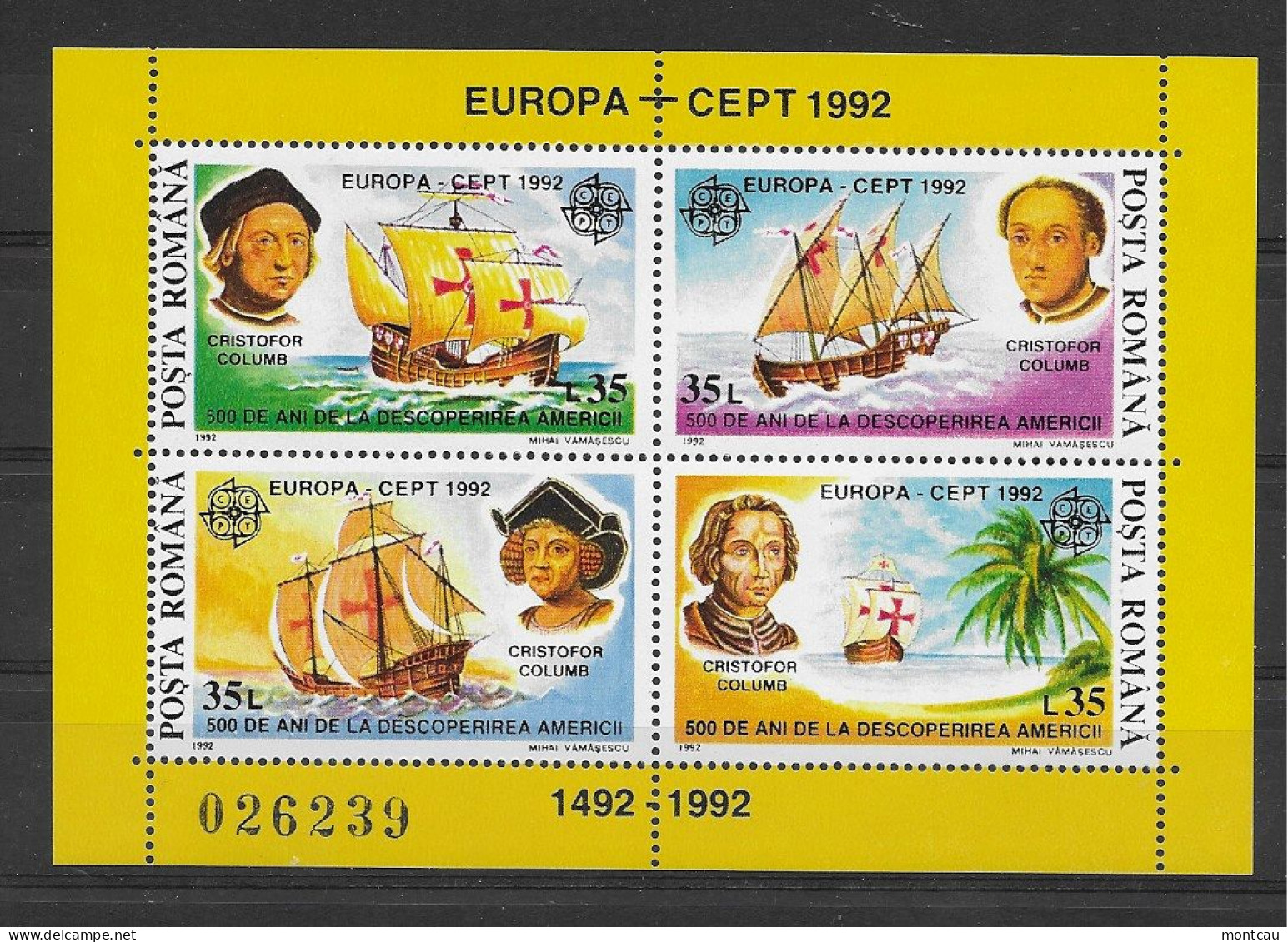 Romania 1992.  Europa Mi 4790-93  (**) - 1992