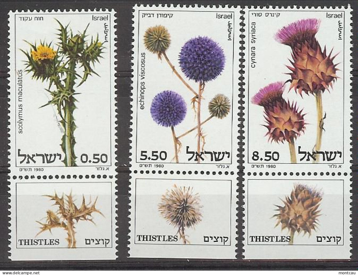 Israel 1980.  Flores De Cardo Mi 814-16  (**) - Unused Stamps (with Tabs)