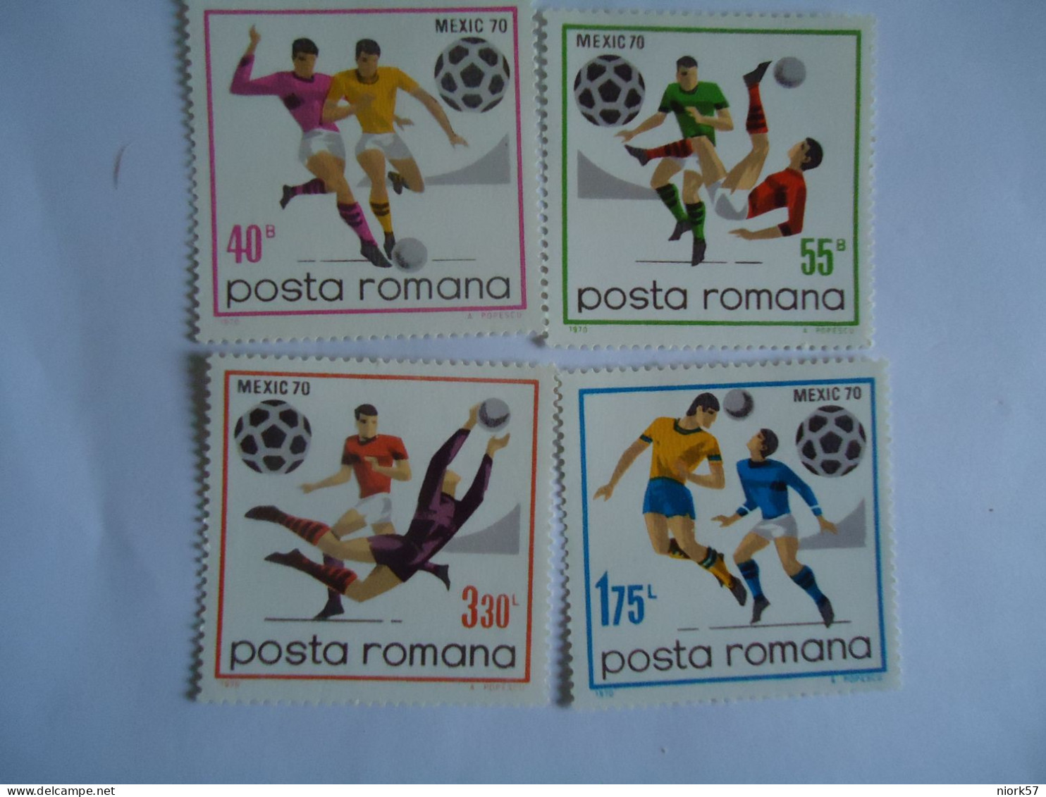 ROMANIA  MNH  STAMPS  SET 4  FOOTBALL MEXICO 1970 - 1970 – Mexico