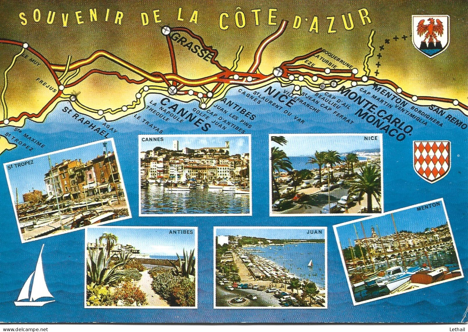 Ref ( 19572 )  Souvenir De La Cote D Azur - Landkarten