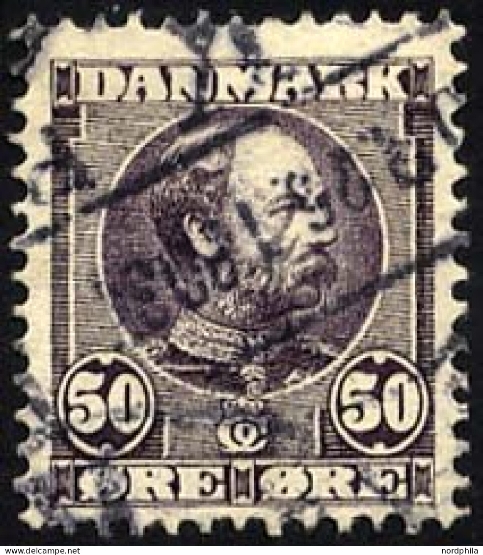 DÄNEMARK 51 O, 1905, 50 ø Dkl`lila, Pracht, Mi. 50.- - Usati