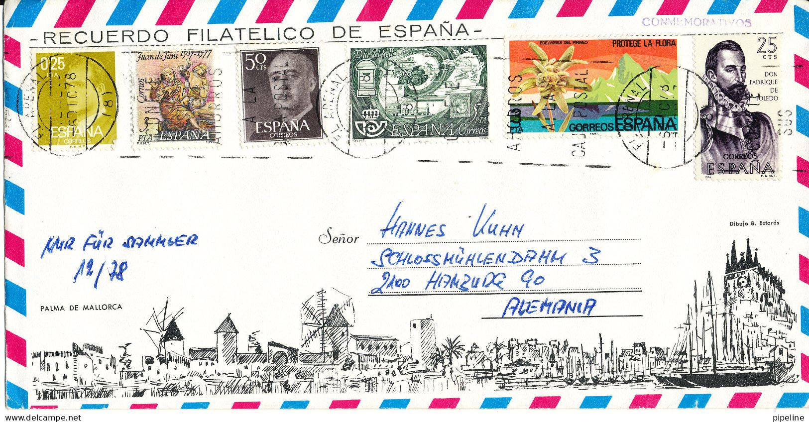 Spain Air Mail Cover Sent To Denmark El Arenal 6-12-1978 With More Stamps - Cartas & Documentos