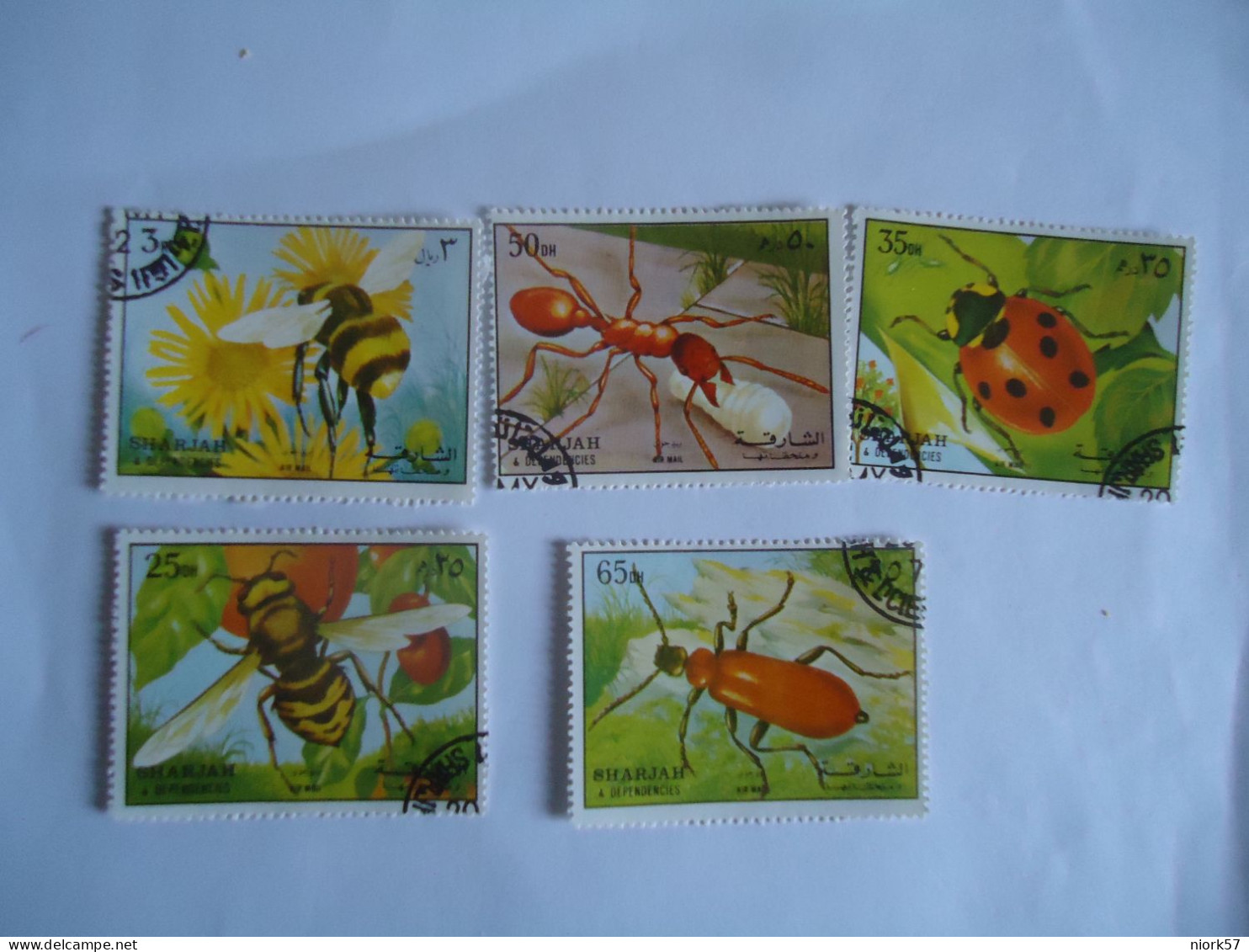 SHARJAH 5  USED STAMPS INCECTS BEES - Bienen