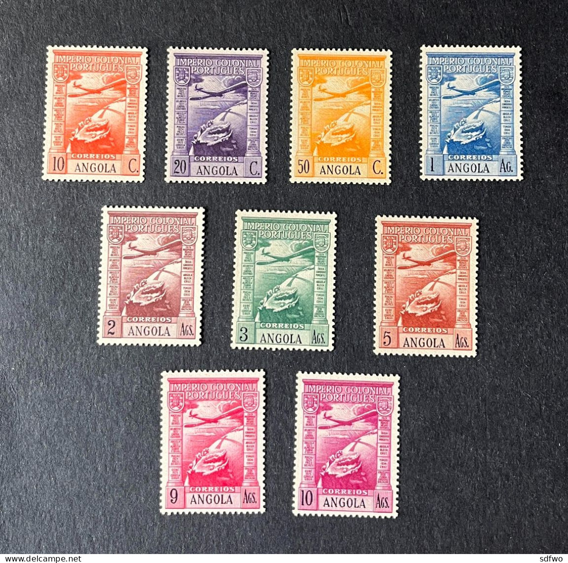 (T2) Angola 1938 Empire Issue Airmail Complete Set - MNH - Angola