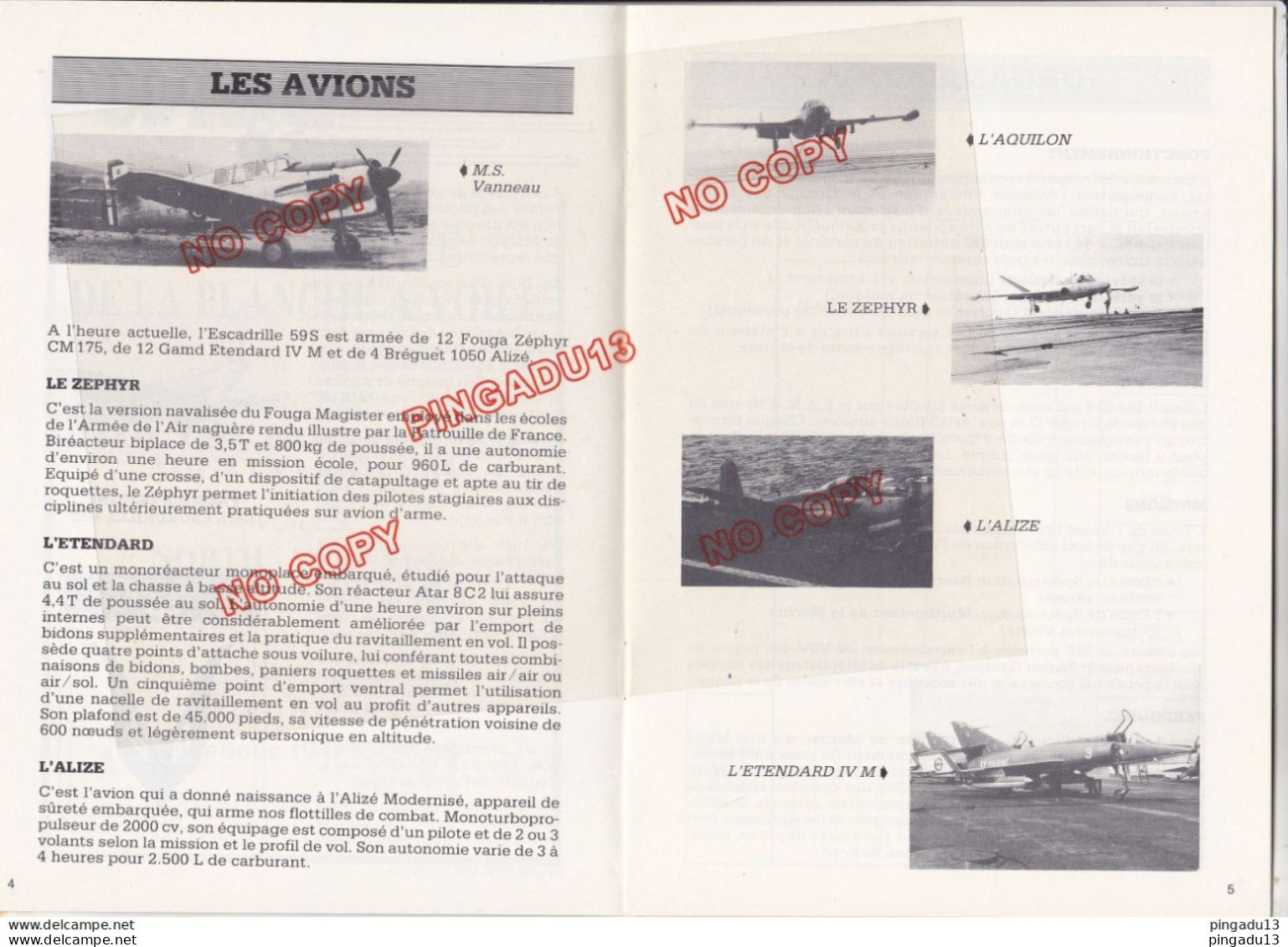 Au Plus Rapide Livret Aéronautique Navale D'Hyères Escadrille 59 S Avion Aviation Historique Publicité - Documenti