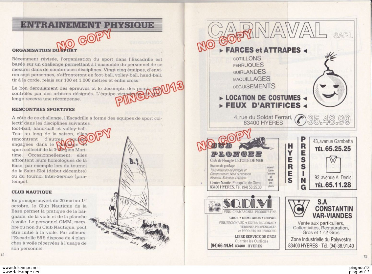 Au Plus Rapide Livret Aéronautique Navale D'Hyères Escadrille 59 S Avion Aviation Historique Publicité - Documenti