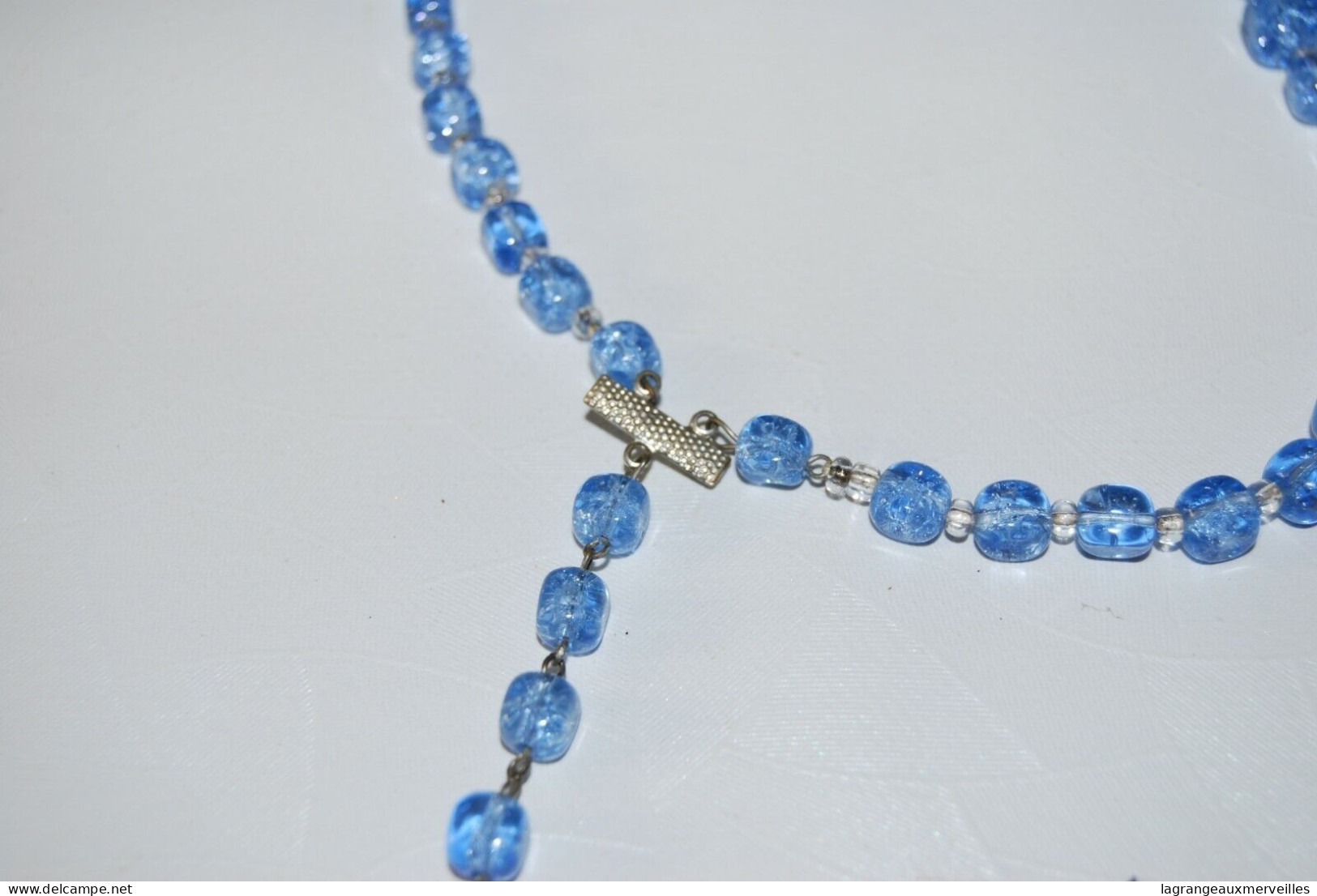 C213 Bijou - Collier De Perles Bleues Des Mers - Collane/Catenine