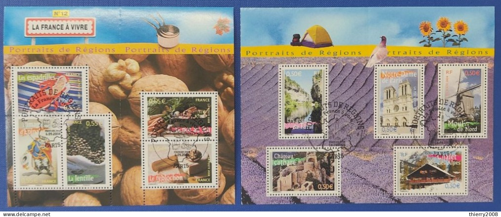 Deux Demi-Bloc N° 77 Et 125  Avec Oblitération Cachet à Date Philatélique De 2004/2008  TB - Oblitérés