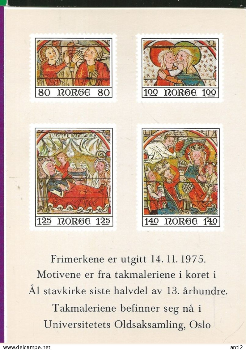 Norway 1975 Card With Imprinted Stamps  For Christmas   Maximum Card     Unused - Briefe U. Dokumente