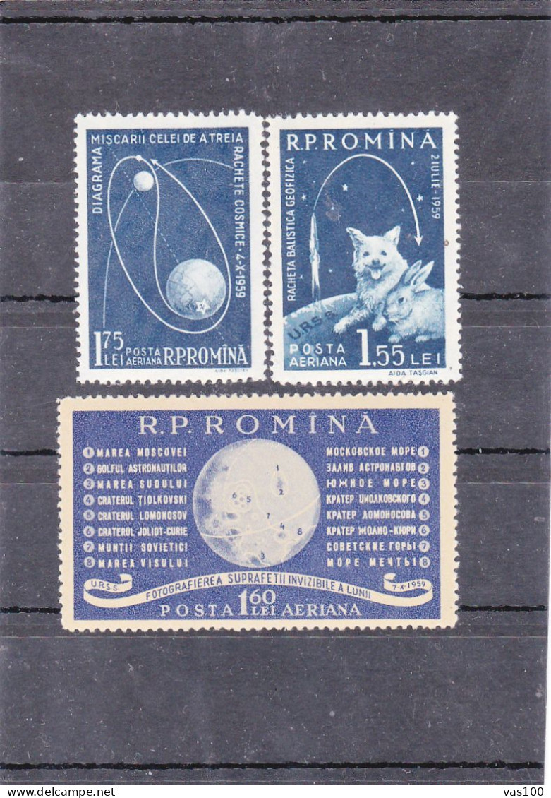 INTERNATIONAL GEOPHYSICAL YEAR,SPACE 1959  MI.Nr.1824/26 ,MNH, ROMANIA - Neufs