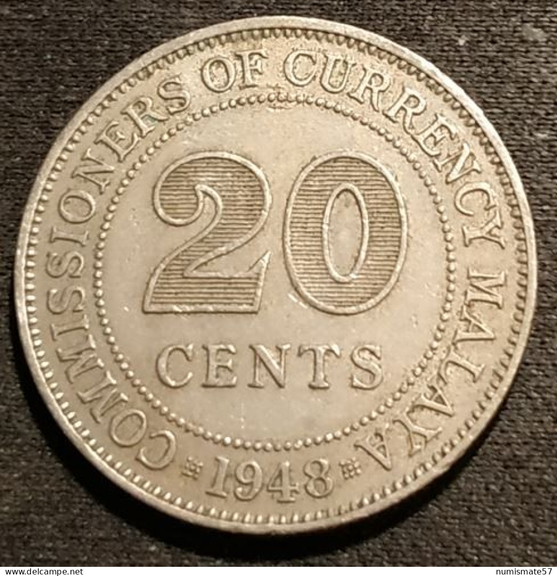 MALAISIE - 20 CENTS 1948 - George VI - KM 9 - ( MALAYSIA ) - Maleisië