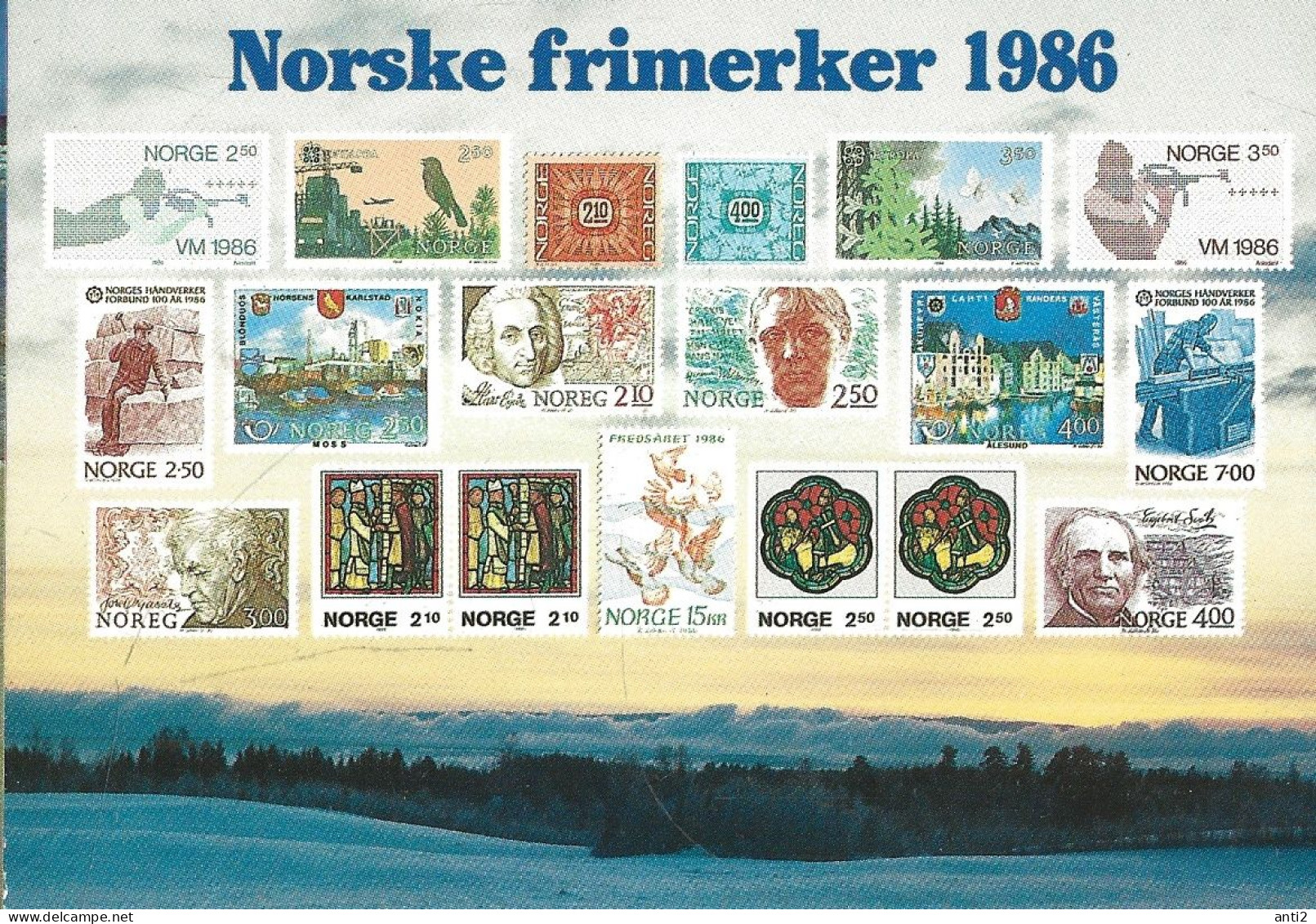 Norway 1986 Card With Imprinted Stamps Issued 1986    Unused - Covers & Documents