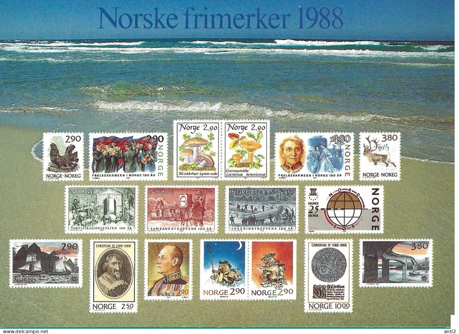 Norway 1988 Card With Imprinted Stamps Issued 1988    Unused - Brieven En Documenten