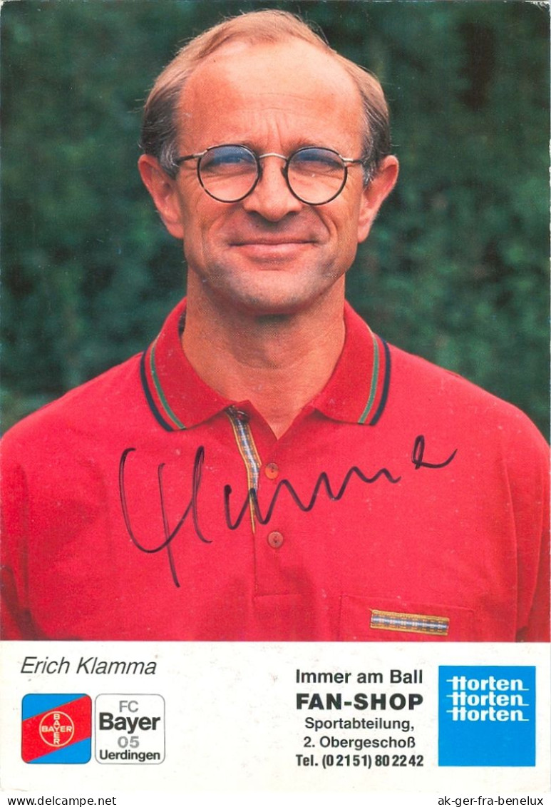 Fußball-Autogrammkarte AK Erich Klamma FC Bayer 05 Uerdingen 89-90 KFC Krefeld Schalke 04 VfL Bochum TV Wattenscheid 01 - Autogramme