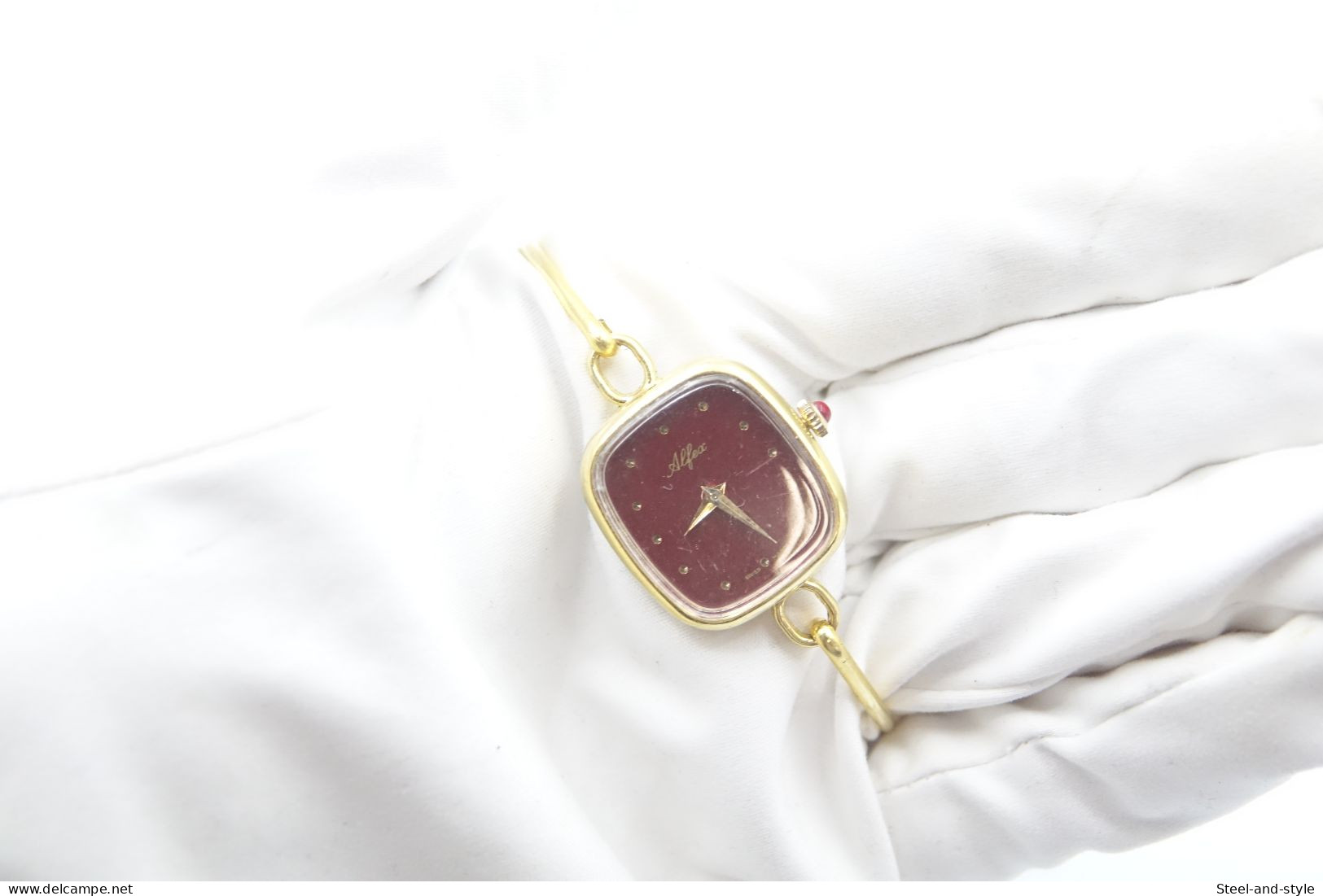 Watches : ALFEA SWISS HAND WIND COCKTAIL - Original  - Running - Excelent Condition - Moderne Uhren