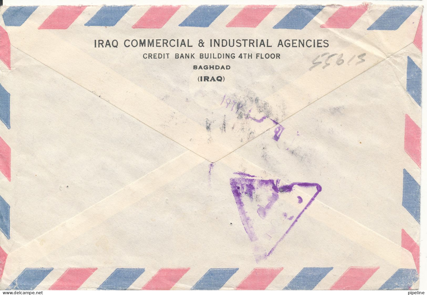 Iraq Registered Air Mail Cover Sent To Denmark - Irak