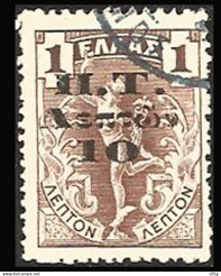 GREECE-GRECE - HELLAS- Revenue  1901: 2L Flyng Hermes - Overpr. Black " Π.Τ Λεπτών 10l/1L from Set Used - Revenue Stamps