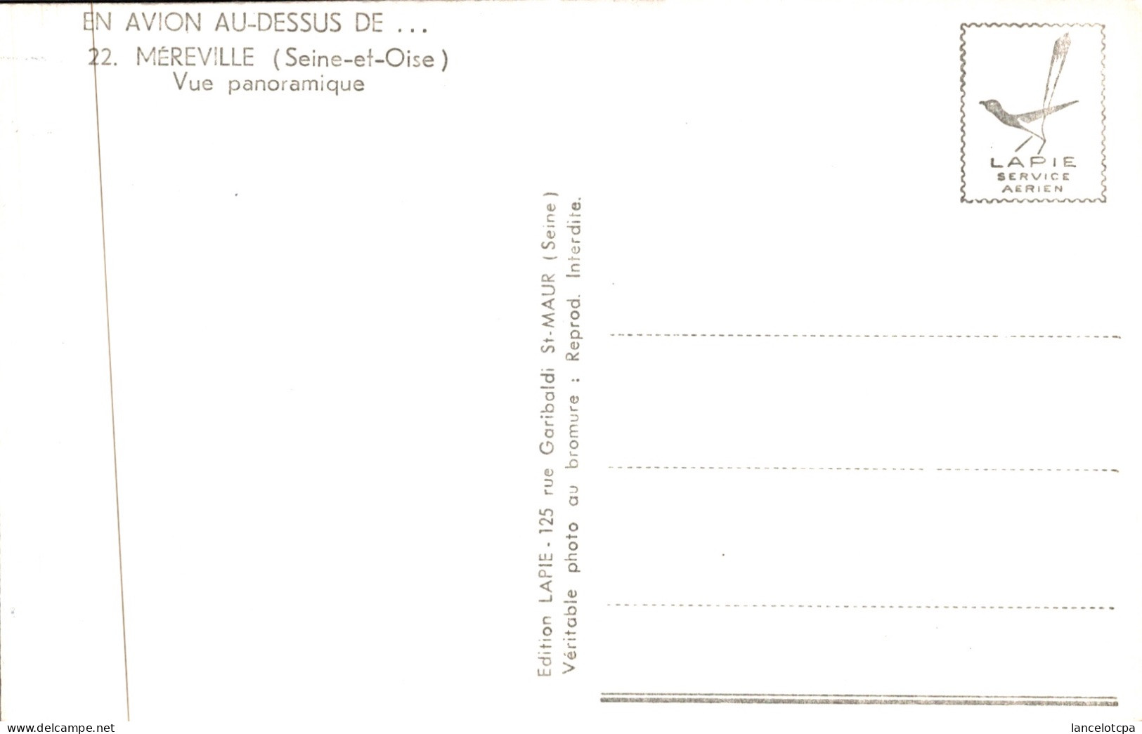 91 - MEREVILLE / VUE PANORAMIQUE AERIENNE - Mereville