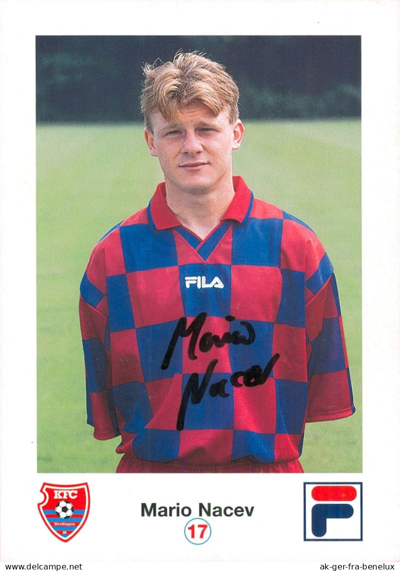 Fußball-Autogrammkarte AK Mario Nacev KFC Uerdingen 05 97-98 FC Bayer Krefeld VfB Leipzig LOK SC Schwanenstadt Macedonia - Autografi