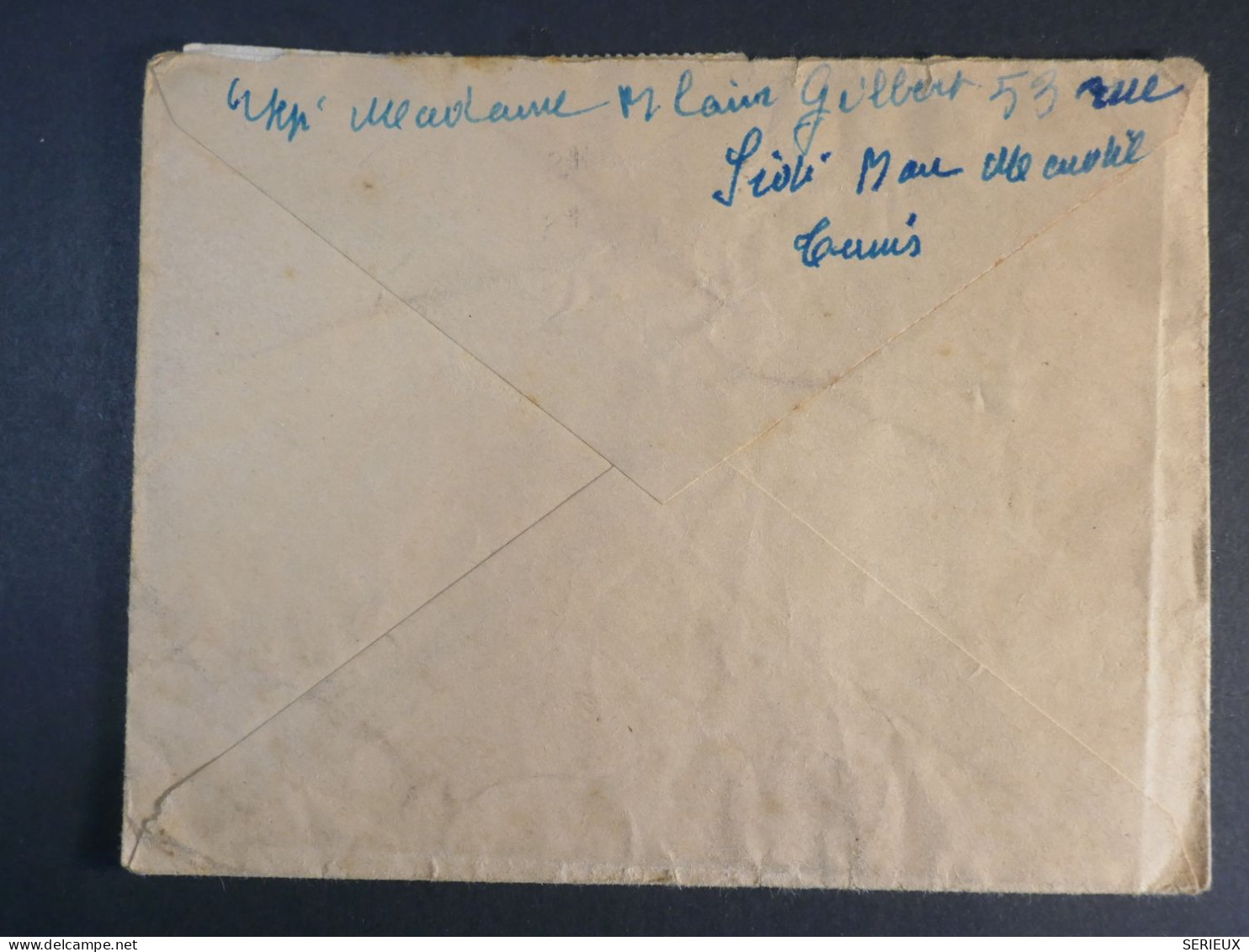 DM4 TUNISIE    BELLE LETTRE  1951 TUNIS A EPINAY  + AFF.   INTERESSANT+ + - Covers & Documents