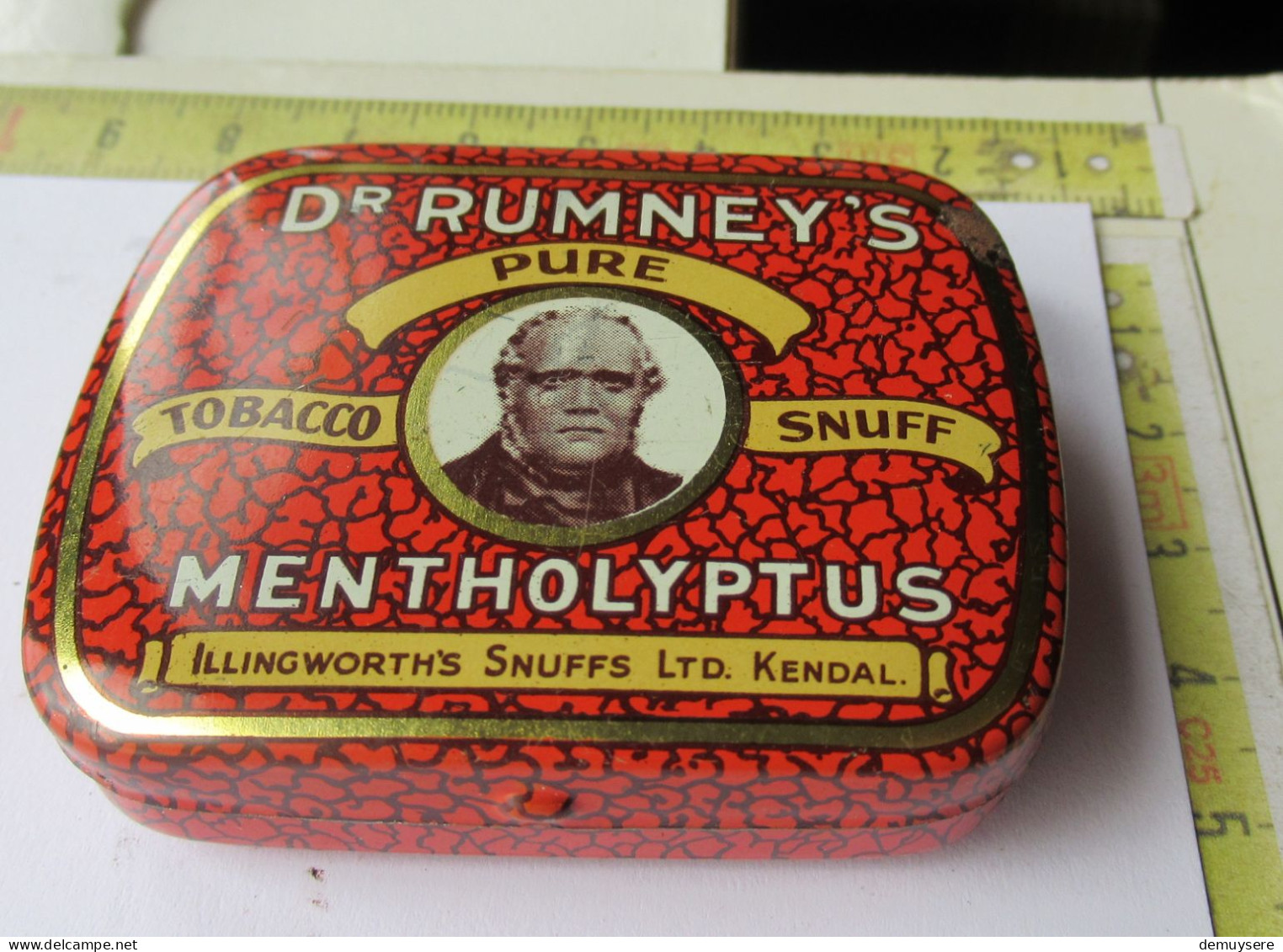 LADE T - DR. RUMNEY'S - PURE TABANCCO SNUFF - MENTHOLYPTUS - Empty Tobacco Boxes