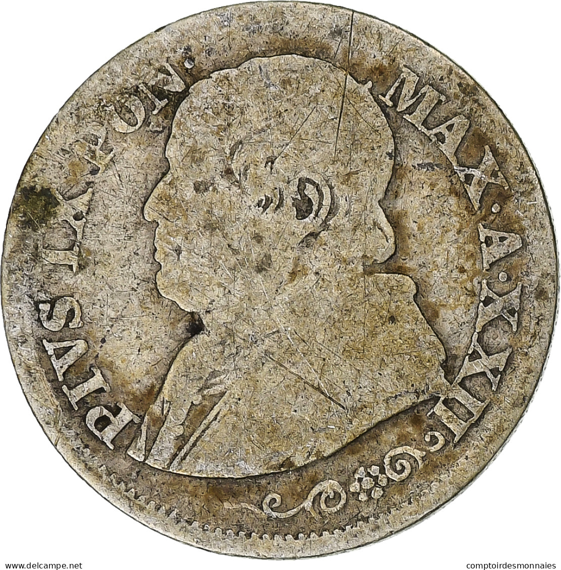 Vatican, PAPAL STATES, Pius IX, 10 Soldi, 1868, Roma, Argent, TB, KM:1376 - Vaticano