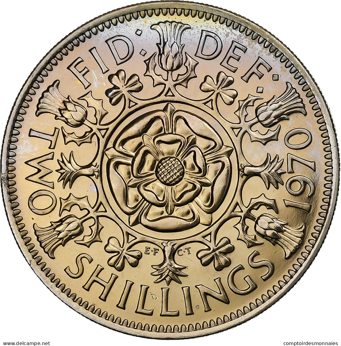 Grande-Bretagne, Florin, Two Shillings, 1970, Cupro-nickel, SPL - J. 1 Florin / 2 Schillings
