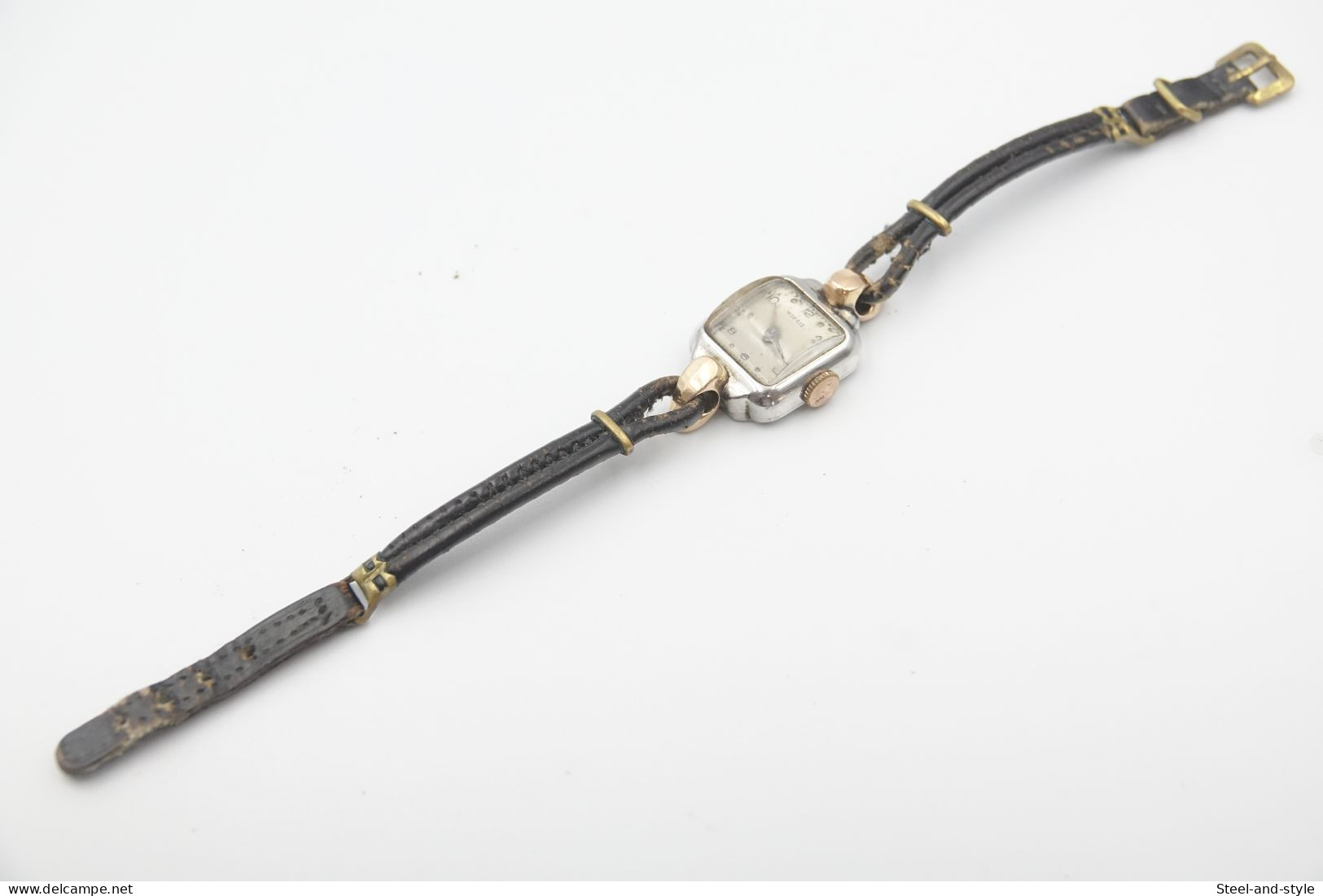 Watches : MOERIS LADIES HAND WIND COCKTAIL ROSE GOLD TWOTONE - Original - 1950's  - Running - Excelent Condition - Horloge: Modern