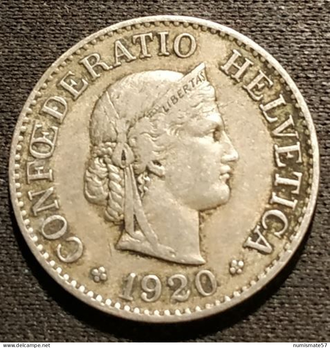 SUISSE - SWISS - 10 RAPPEN 1920 - Cupronickel  - KM 27 - Tête De Libertas - Centimes - Autres & Non Classés