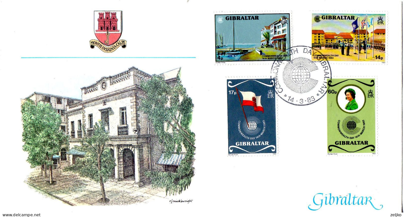 Gibraltar, FDC, 1983, Commonwealth Day - Gibraltar