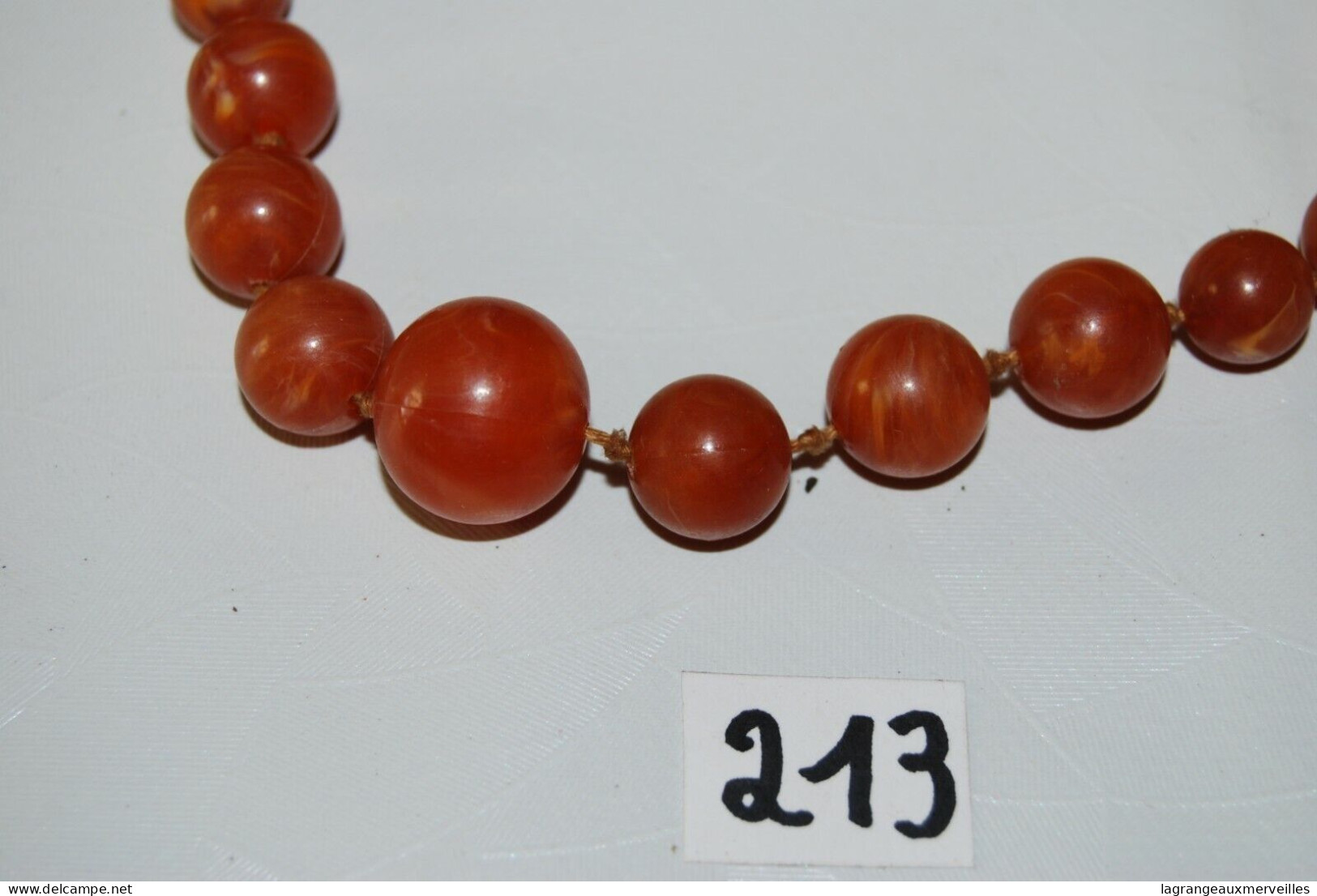C213 Bijou - Collier De Perles Rougeâtres - Colliers/Chaînes
