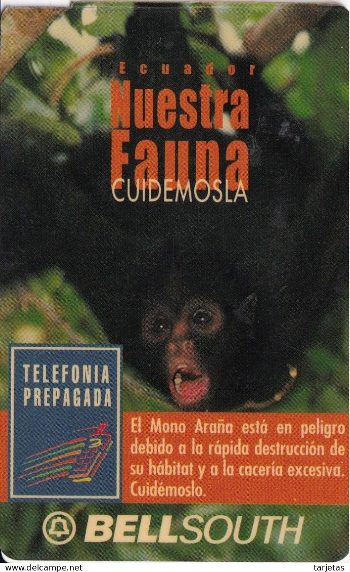 TARJETA DE ECUADOR DE UN MONO ARAÑA (MONKEY) VALIDEZ 30 DIAS - Equateur