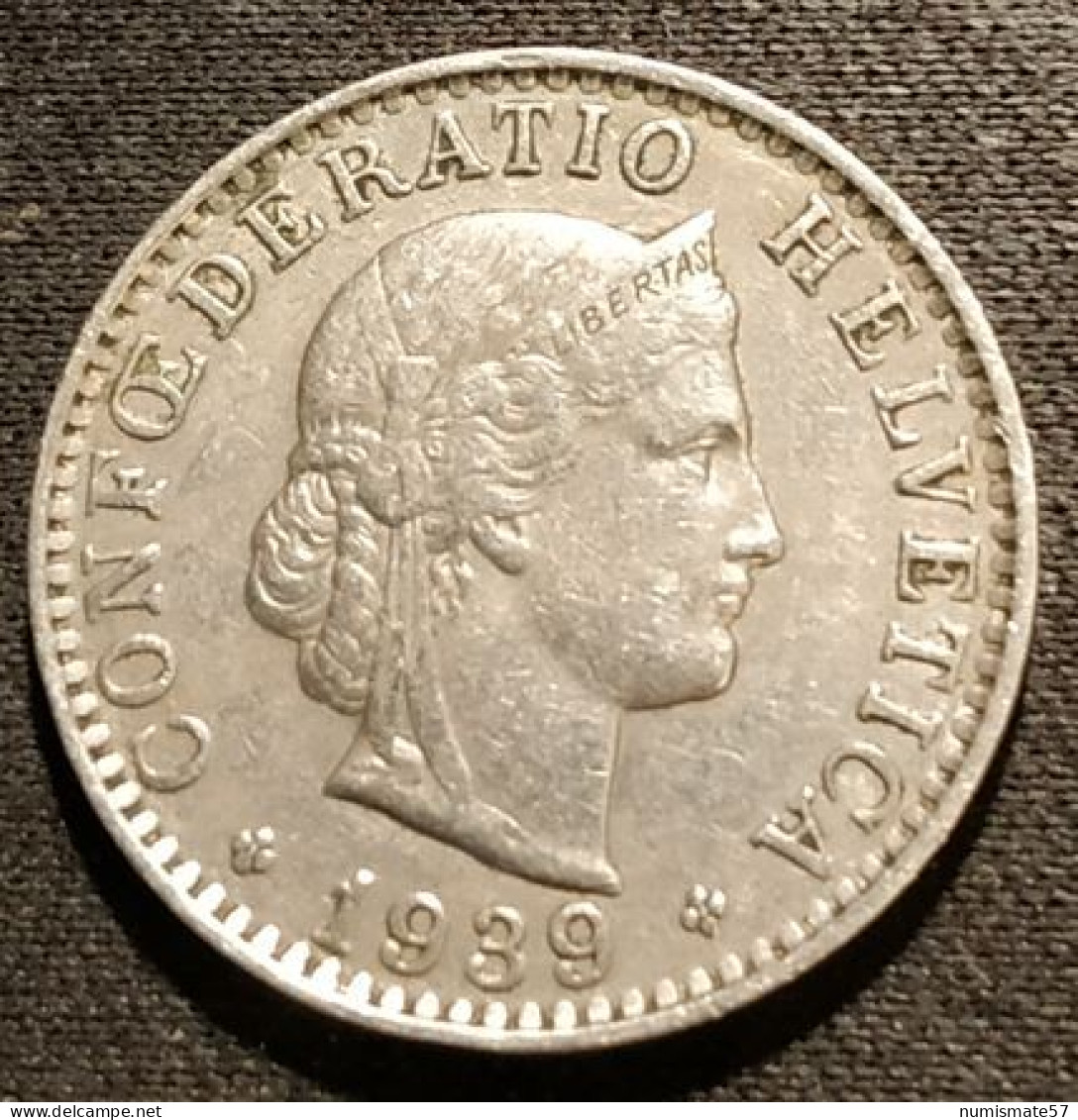 SUISSE - SWISS - 20 RAPPEN 1939 - Cupronickel  - KM 29a - Tête De Libertas - Centimes - Autres & Non Classés