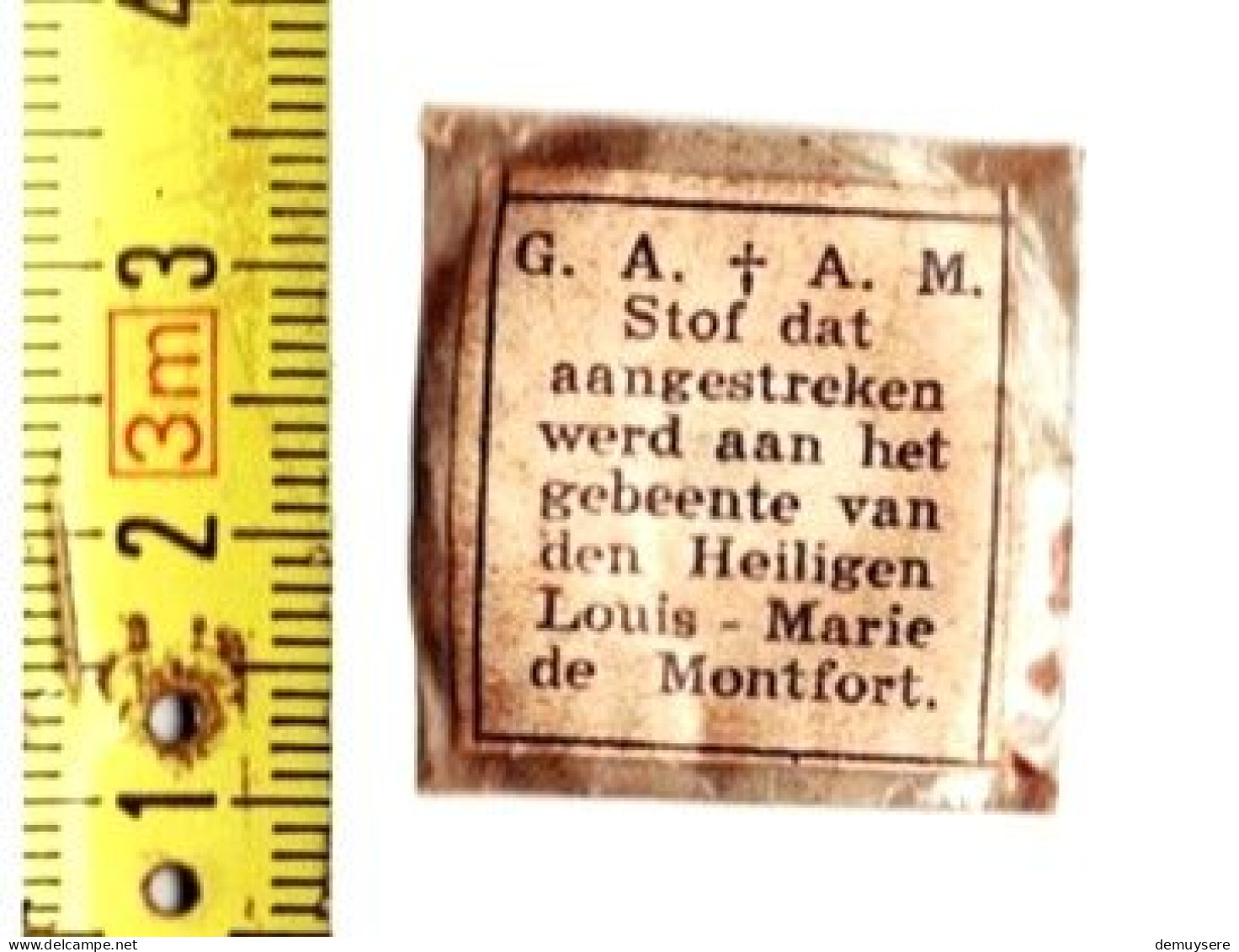 KL 5300 -  Rrelikwie - Relique -  - Stof Dat Aangestreken Werd Aan Het Gebeente Van De Heilige Louis Marie De Montfort - Religión & Esoterismo