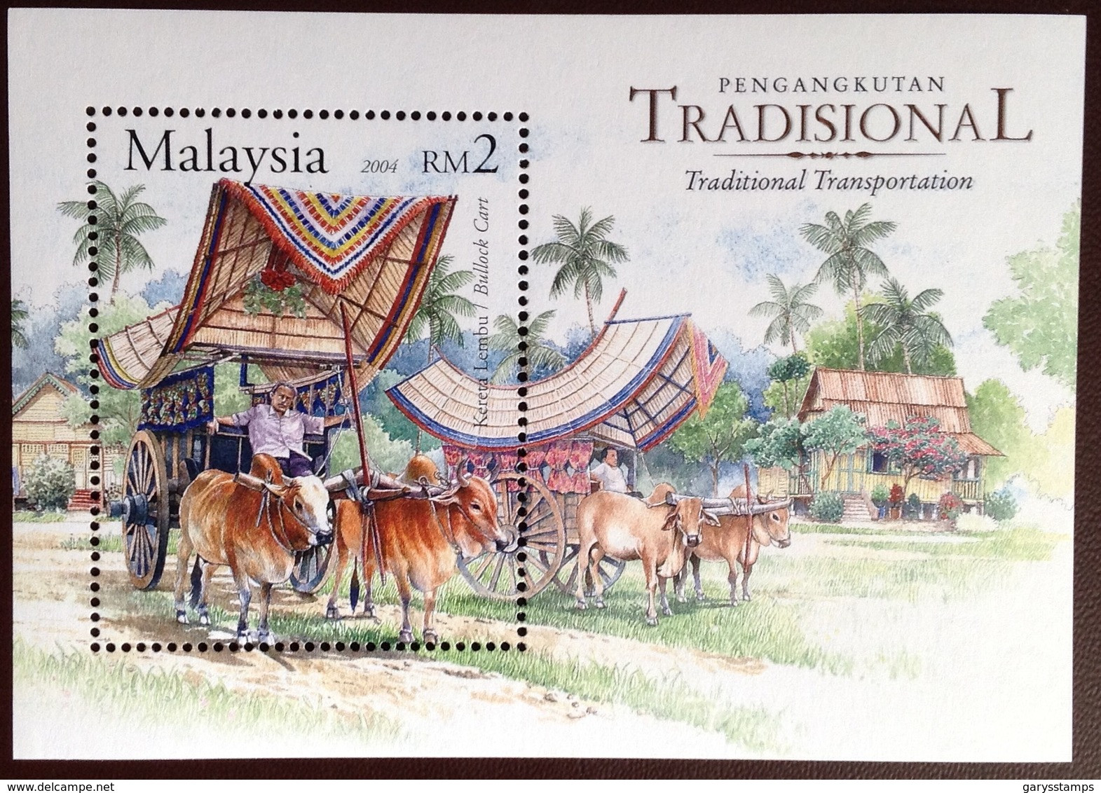 Malaysia 2004 Traditional Transport Animals Cattle Minisheet MNH - Fattoria