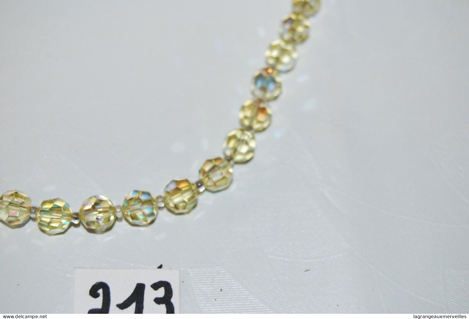 C213 Bijou - Collier De Perles Jaunâtres - Kettingen