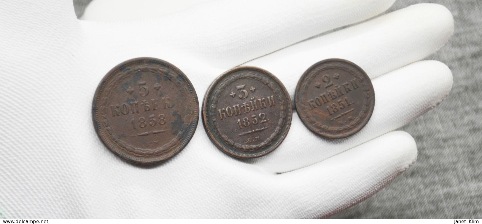 Lot Of Three Coins 2.3.5 Kopecks 1851.52.58 Nicholas I Russian Tsarist Empire - Rusia