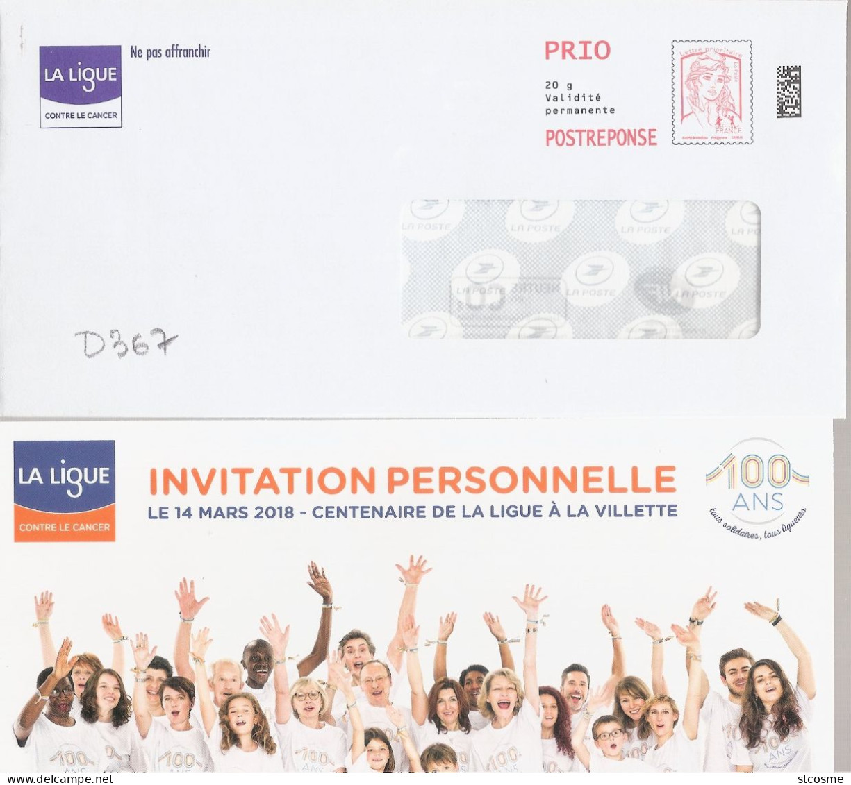 D0367 - Entier Postal PAP Réponse CIAPPA - La Ligue Contre Le Cancer (agrément 148566) - Listos Para Enviar: Respuesta /Ciappa-Kavena