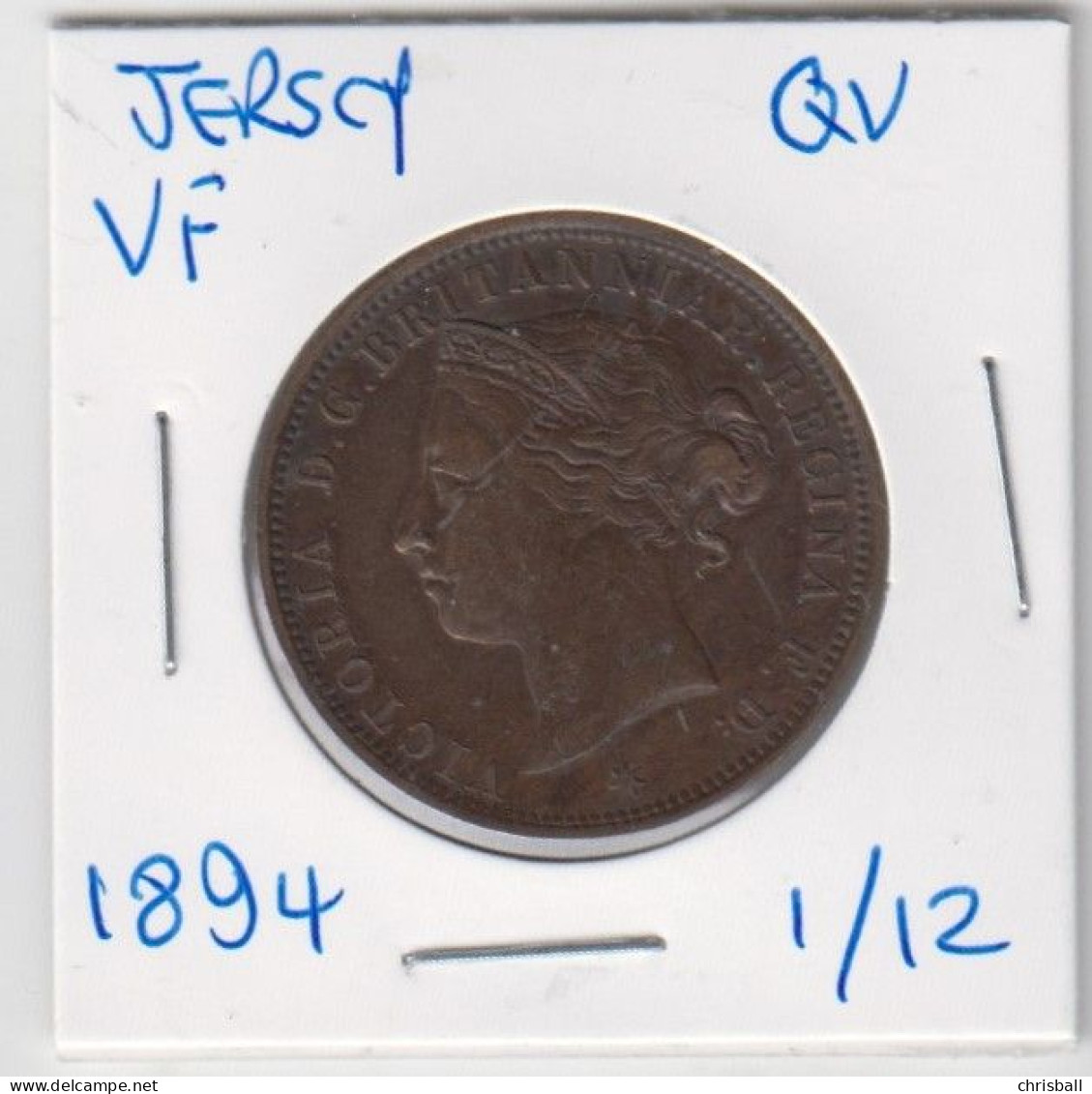 Jersey 1894 Coin Queen Victoria One Twelfth Of A Shilling 1/12 -  Condition Very Fine - Jersey