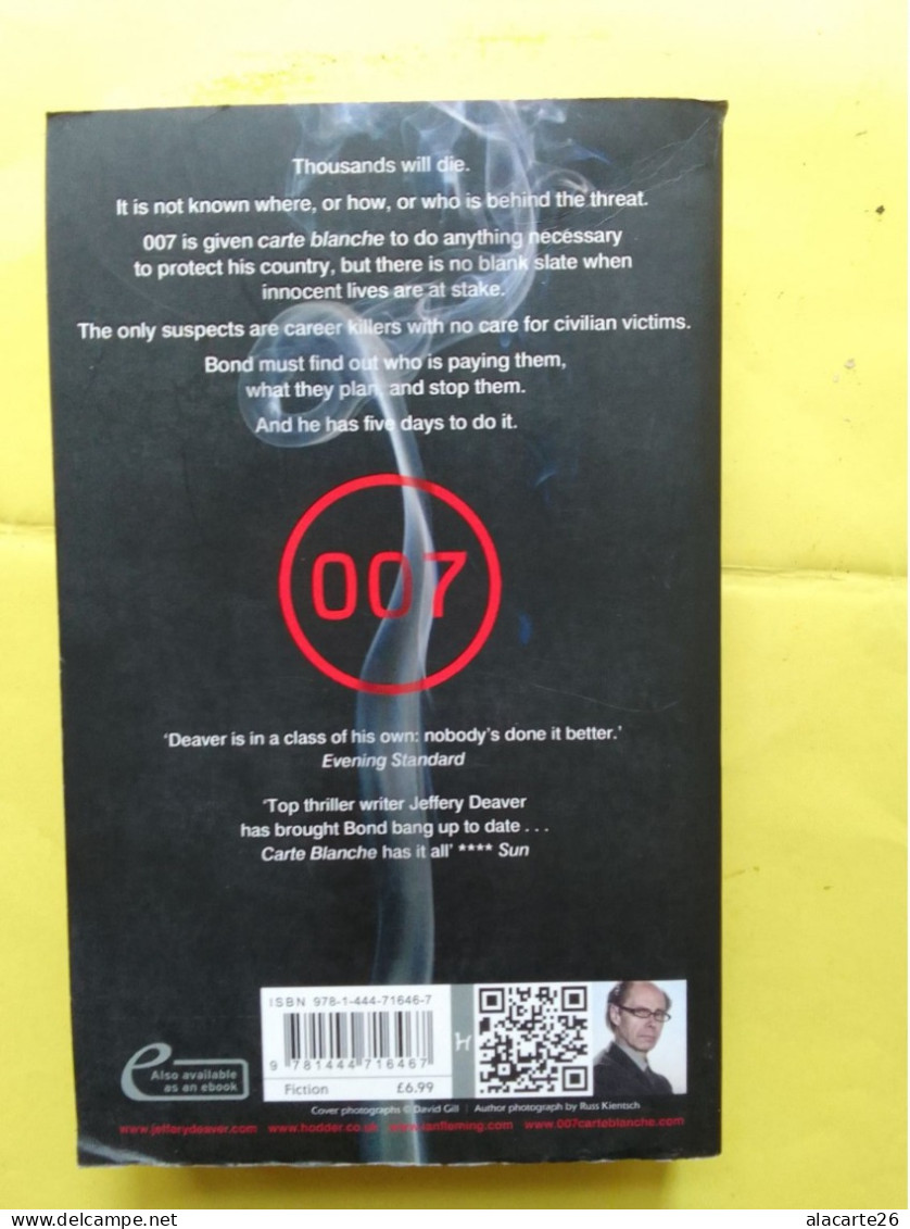 JAMES BOND 007 IN CARTE BLANCHE / JEFFERY DEAVER - Other & Unclassified