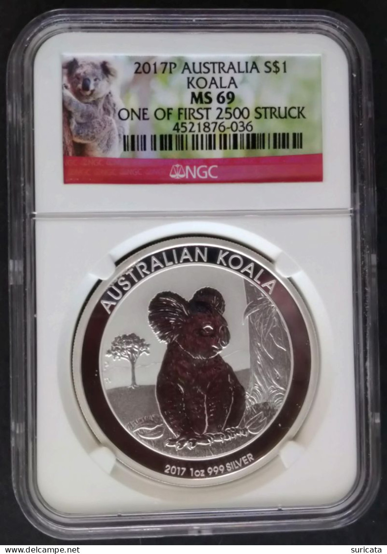 3 Stuks 1 Oz .999 Fijn Zilveren Koala Munten / NGC - Jaar 2014 + 2015 + 2017 - Autres – Océanie