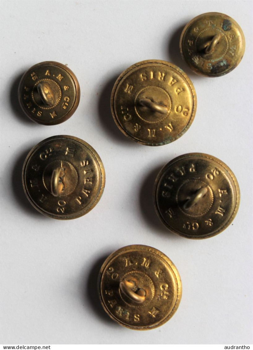 12 Boutons Anciens Postes Et Télégraphes A & M Et Cie Anglade Masse Paris - Buttons