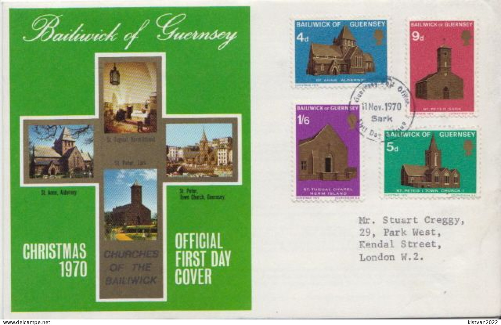 Guernsey Set On Used FDC - Churches & Cathedrals